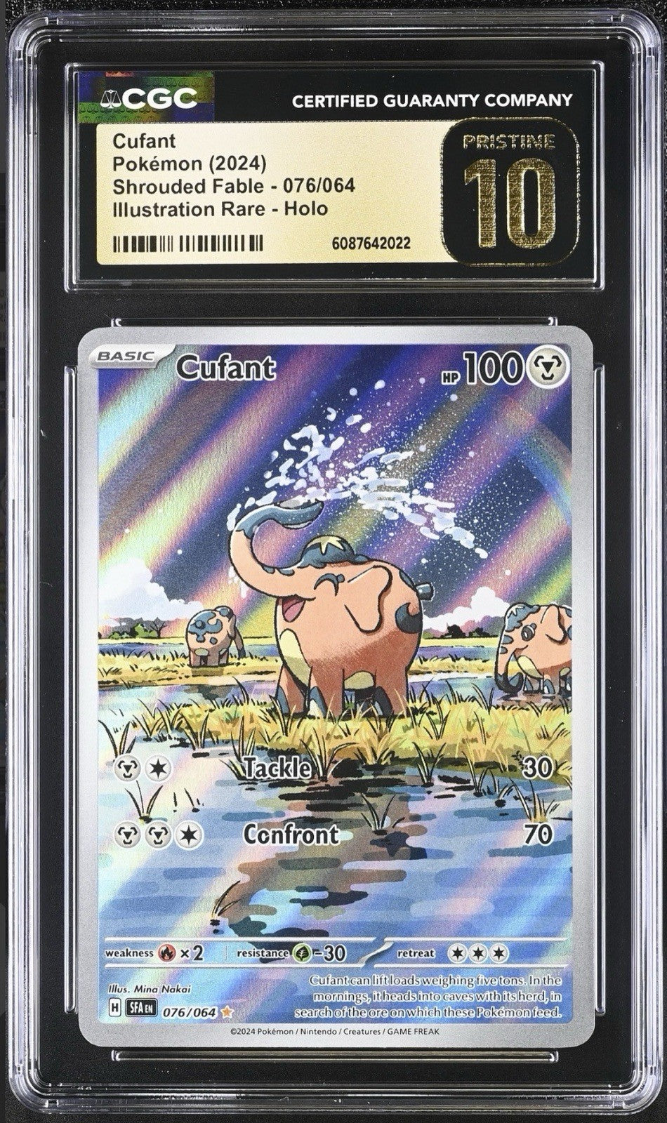 ‼️Cufant 076/064 Shrouded Fable Holo GRADE 10 PRISTINE GOLD LABEL TOP POP!💨
