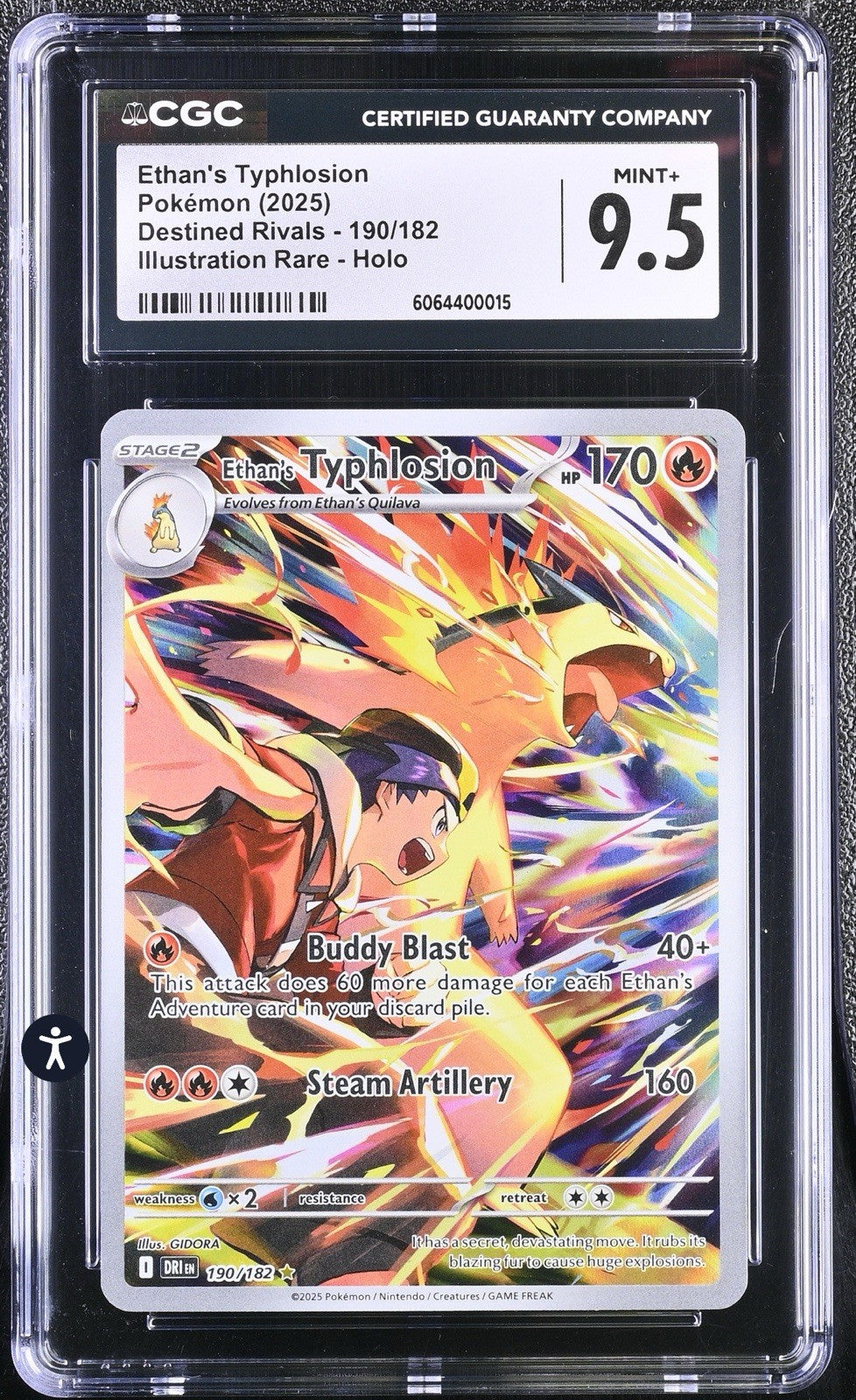 ‼️Ethan's Typhlosion 190/182 Sv10: Destined Rivals Holo GRADE 9.5! SHIPS FAST💨