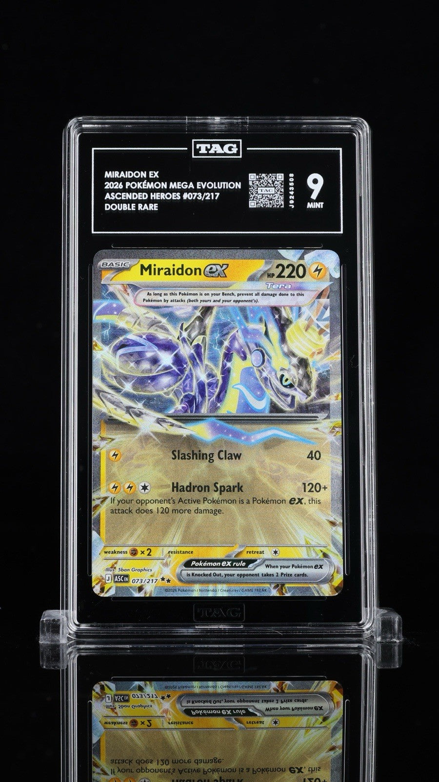 ⚠️Miraidon ex 073/217 Pokemon Ascended Heroes Holo~TAG 9~FAST SHIP SHOOT OFFER💨
