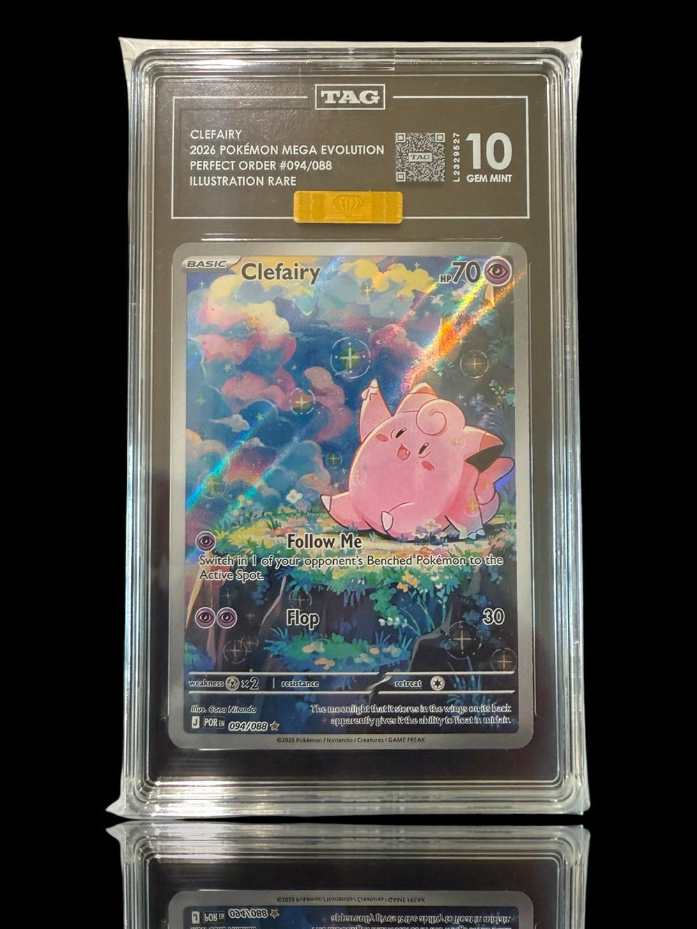 💙 Clefairy #094 Perfect Order Holo TAG 10 PRISTINE GOLD DIAMOND MBA💎