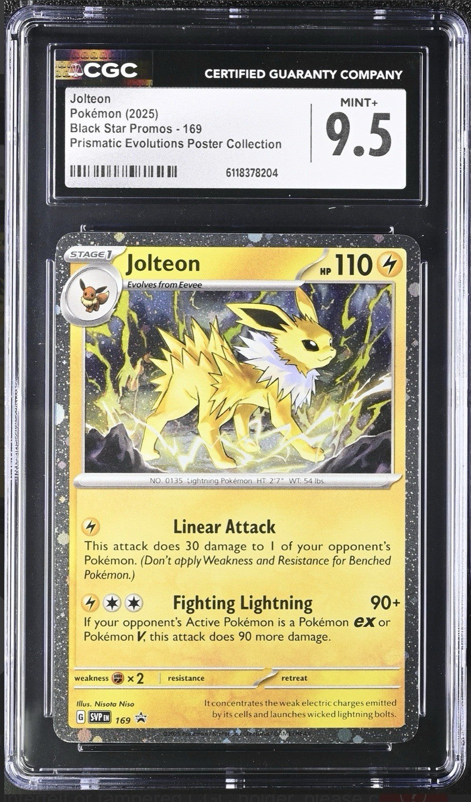 ⚡️ Jolteon 169 Cosmos Scarlet & Violet Promo GRADE 9.5! FAST SHIP~SHOOT OFFER💨