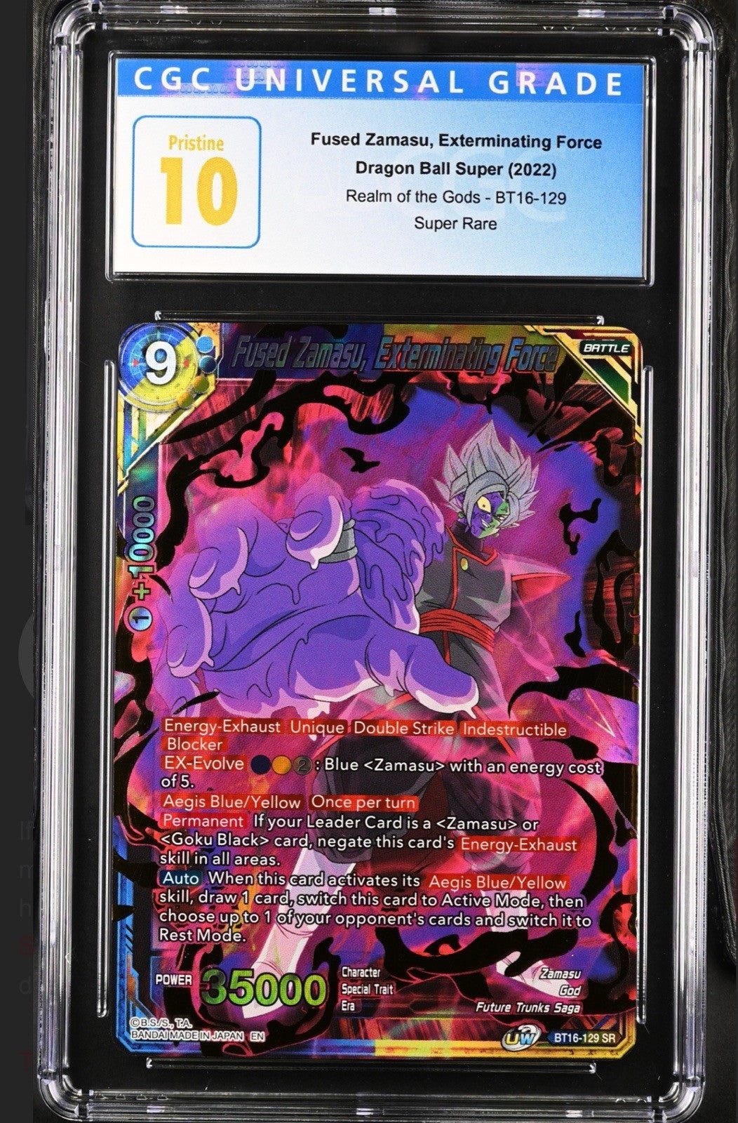 ‼️2022 DBS Realm of the Gods Fused Zamasu Exterminating Force SR BT16-129~CGC 10