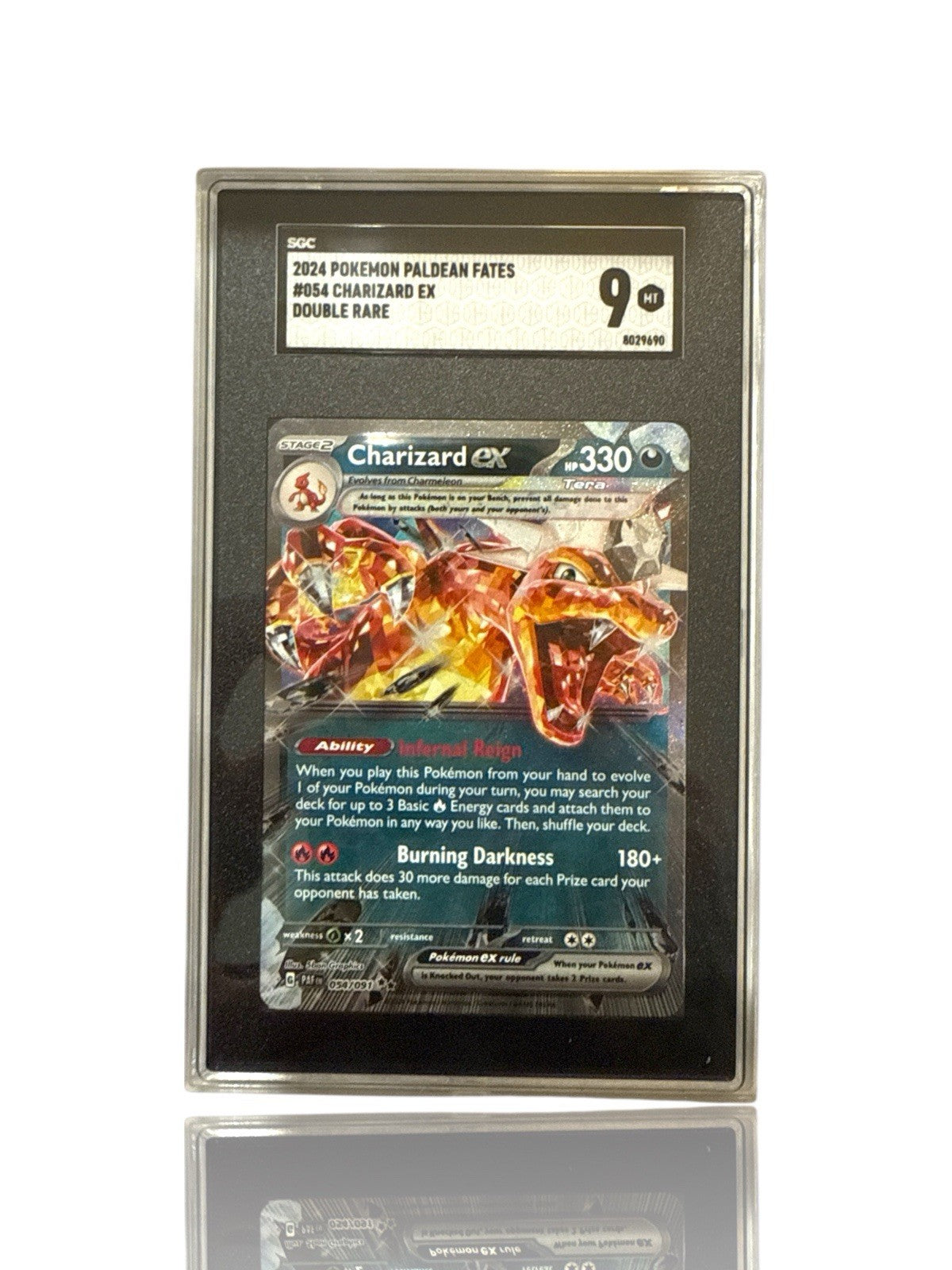 Charizard ex 054/091: Paldean Fates Holo GRADE 9! FAST SHIP~SHOOT OFFER!💨
