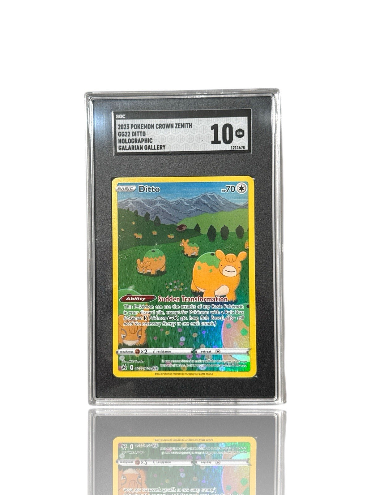 ‼️Pokemon Ditto GG22 Crown Zenith~Galarian Gallery Holo GRADE 10~SHOOT OFFER💨