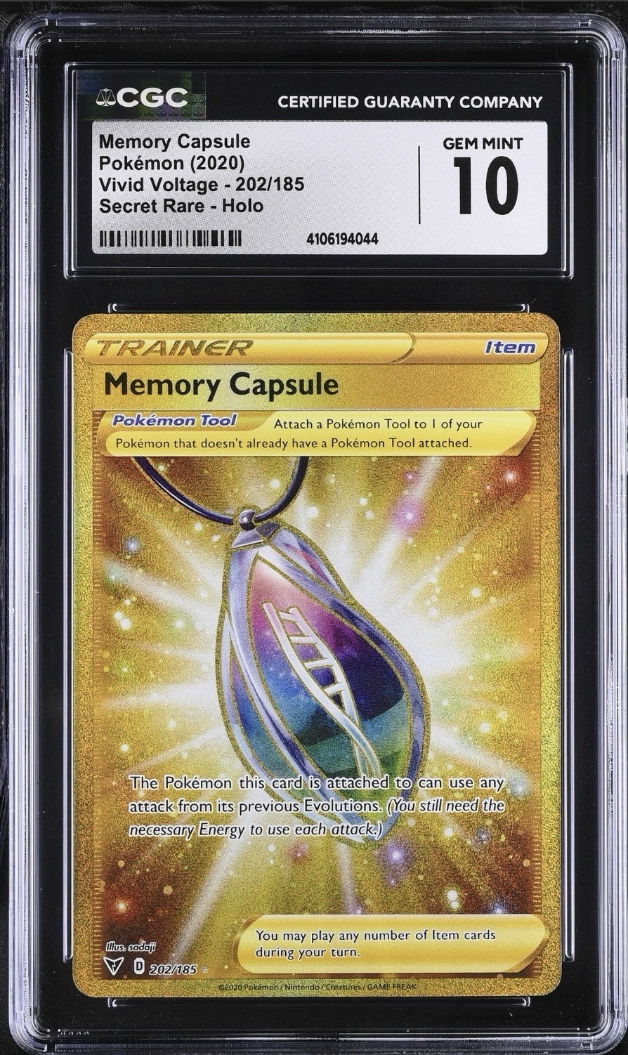 ⚠️ Memory Capsule #202 Pokemon Vivid Voltage~ GRADE 10~ FAST SHIP SHOOT OFFER💨