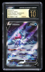💎Pokemon Suicune V #GG38 Crown Zenith Galarian CGC 10 PRISTINE GOLD LABEL!💨