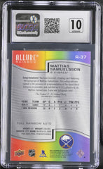 ‼️2021-22 UD Allure~Rainbow Mattias Samuelsson #R-37~GRADE 10~AUTO 10💨POP 1!
