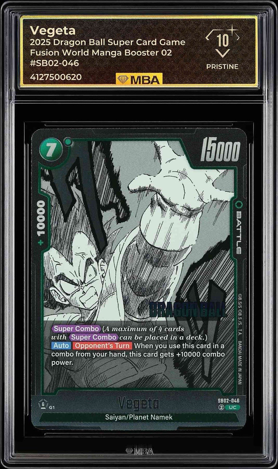 ⚠️ VEGETA~ SB02-046 DBS MANGA 02~MBA BLACK LABEL PRISTINE 10 POP 1~SHOOT OFFER💨