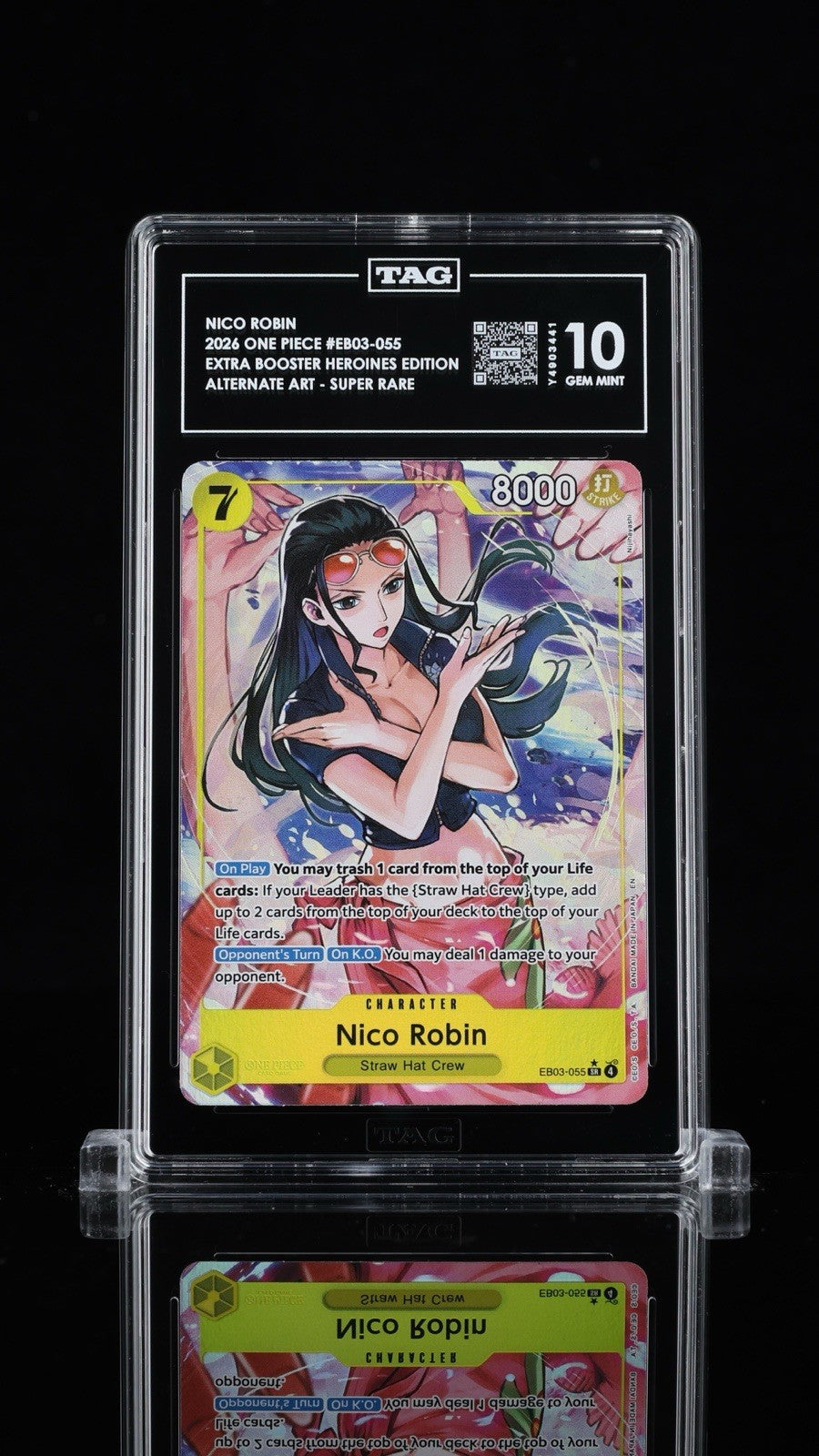 💎 Nico Robin Alt Art EB03-055 One Piece Heroines TAG GRADE 10! LOW POP!💨