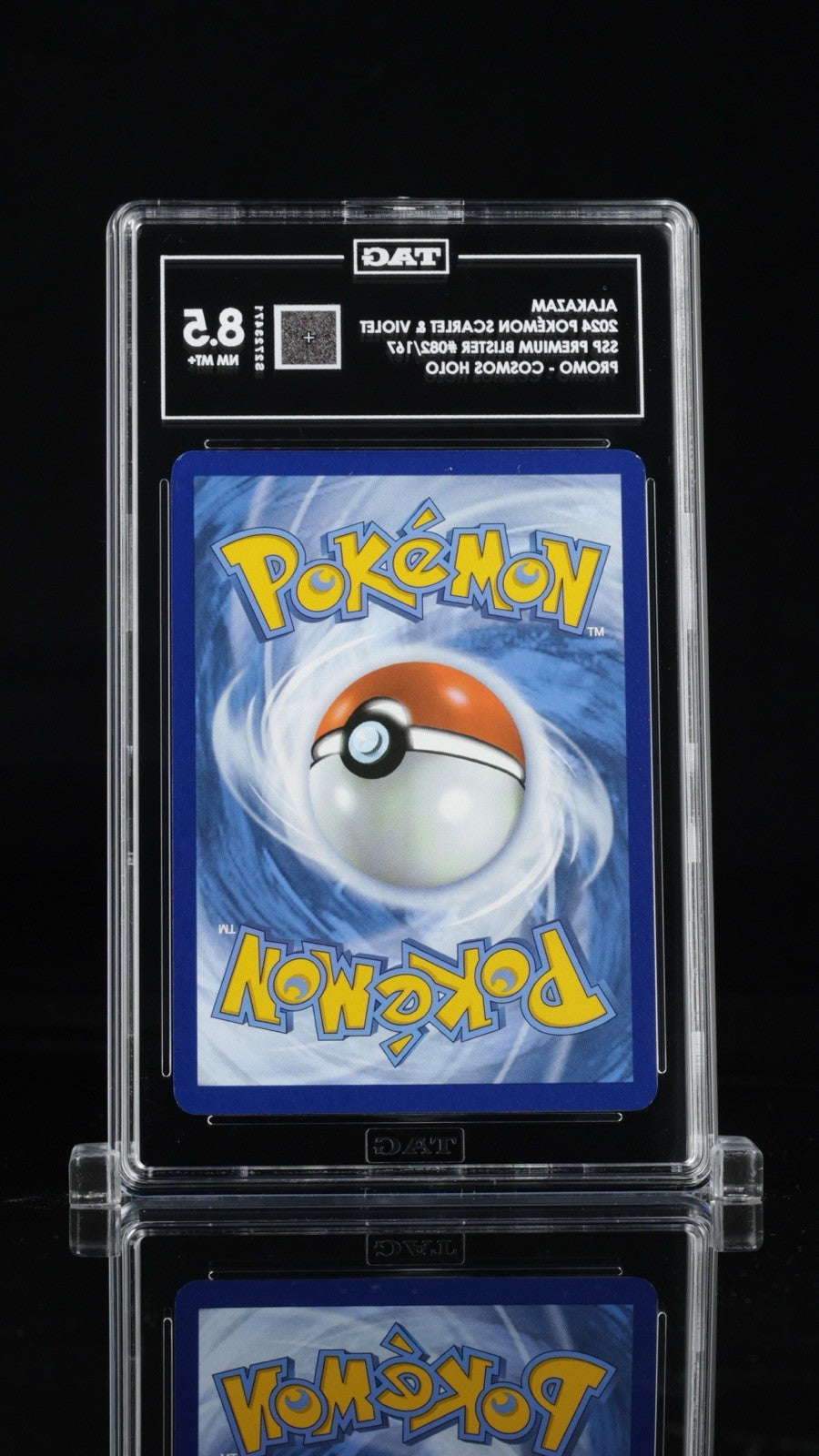 💜ALAKAZAM 2024 POKÉMON SCARLET VIOLET PREMIUM COSMOS HOLO TAG GRADE 8.5 #082💨
