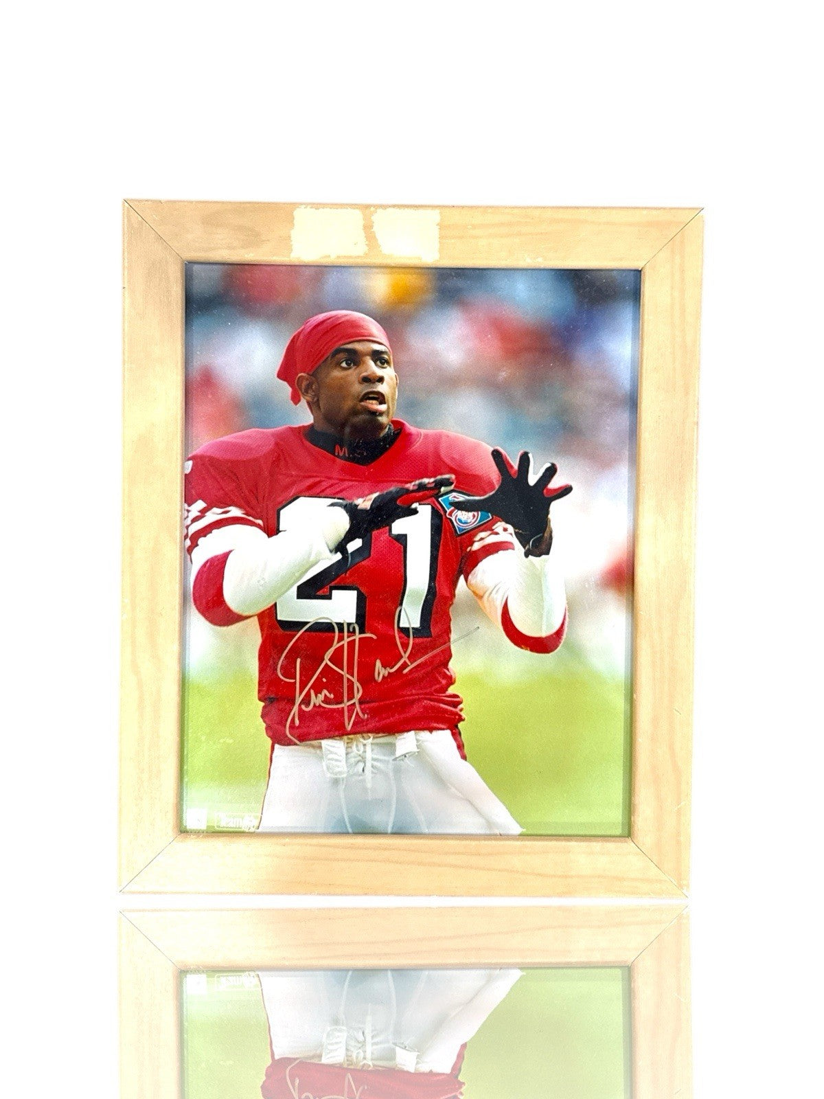 ‼️Deion Sanders 8 x 10 COA~AUTO FRAMED PHOTO! 49er Era~FAST SHIP~SHOOT OFFER💨