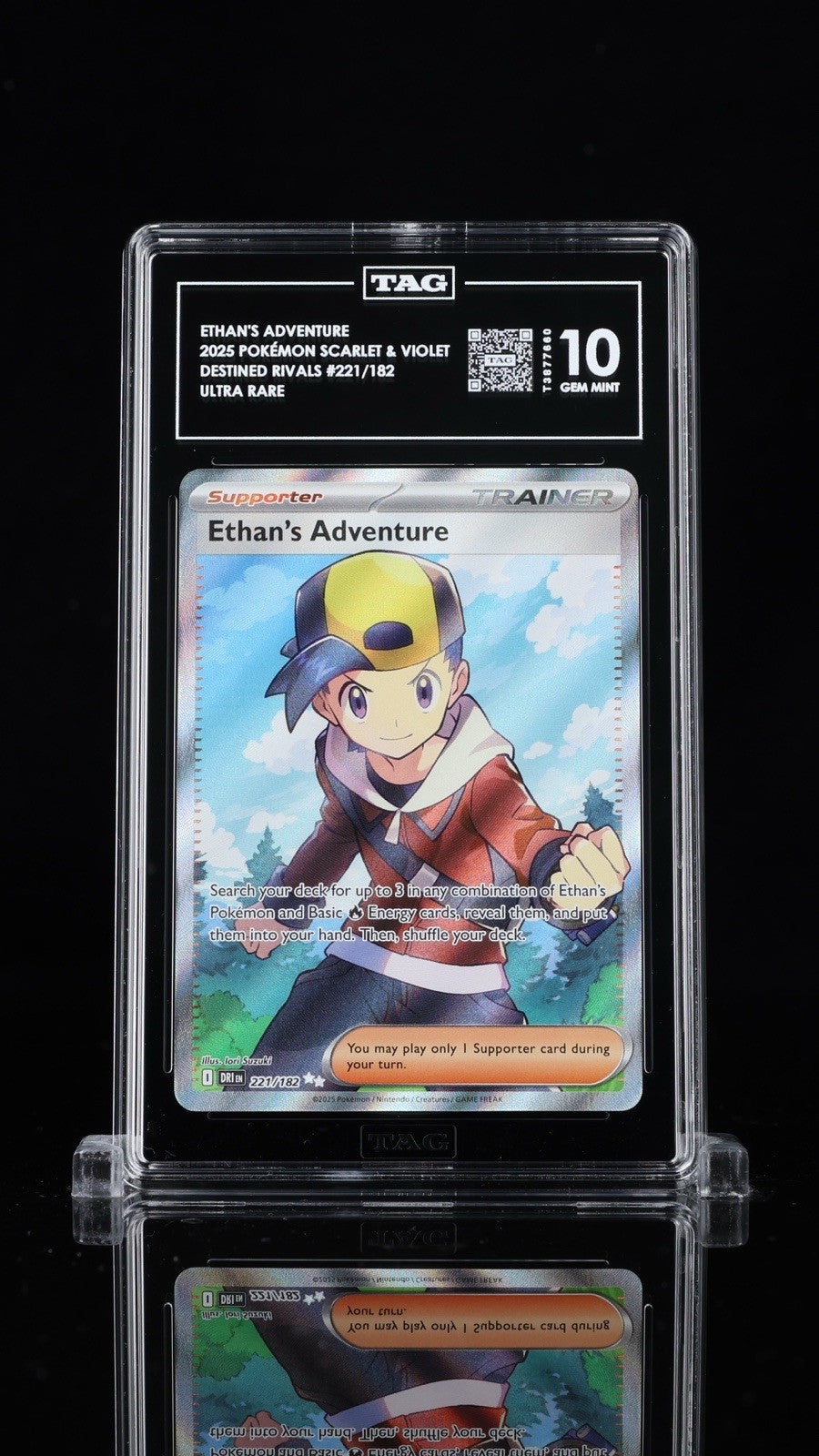 💎 Ethan's Adventure 221 Destined Rivals Holo TAG GRADE 10! TOP RANKED #1💨