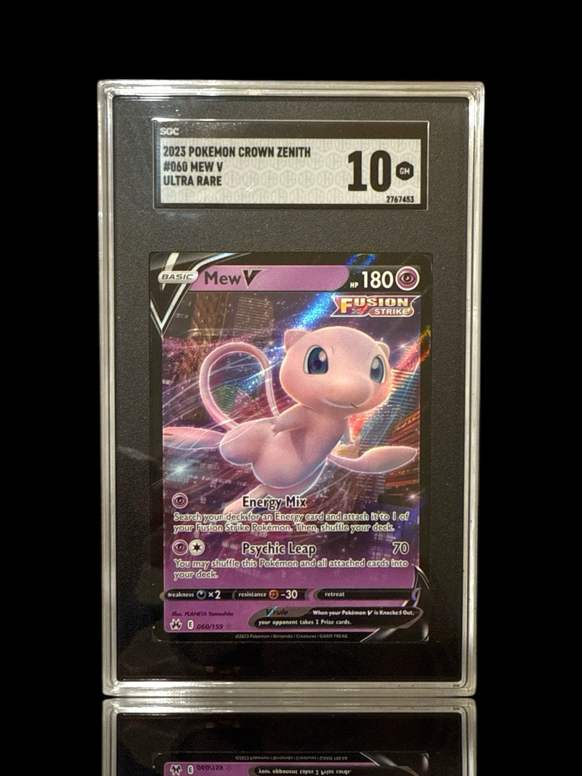 ‼️Mew V 060/159 Crown Zenith Holo GRADE 10! SHIPS FAST SAME DAY!💨SHOOT AN OFFER