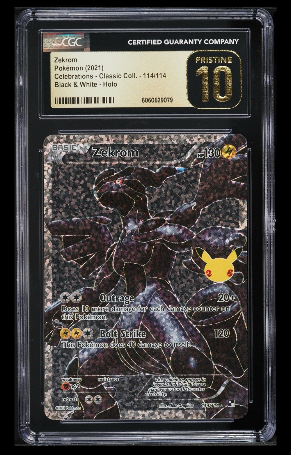 ‼️Zekrom Pokémon (2021) Celebrations - Classic Coll~114/114 GRADE 10 PRISTINE💨
