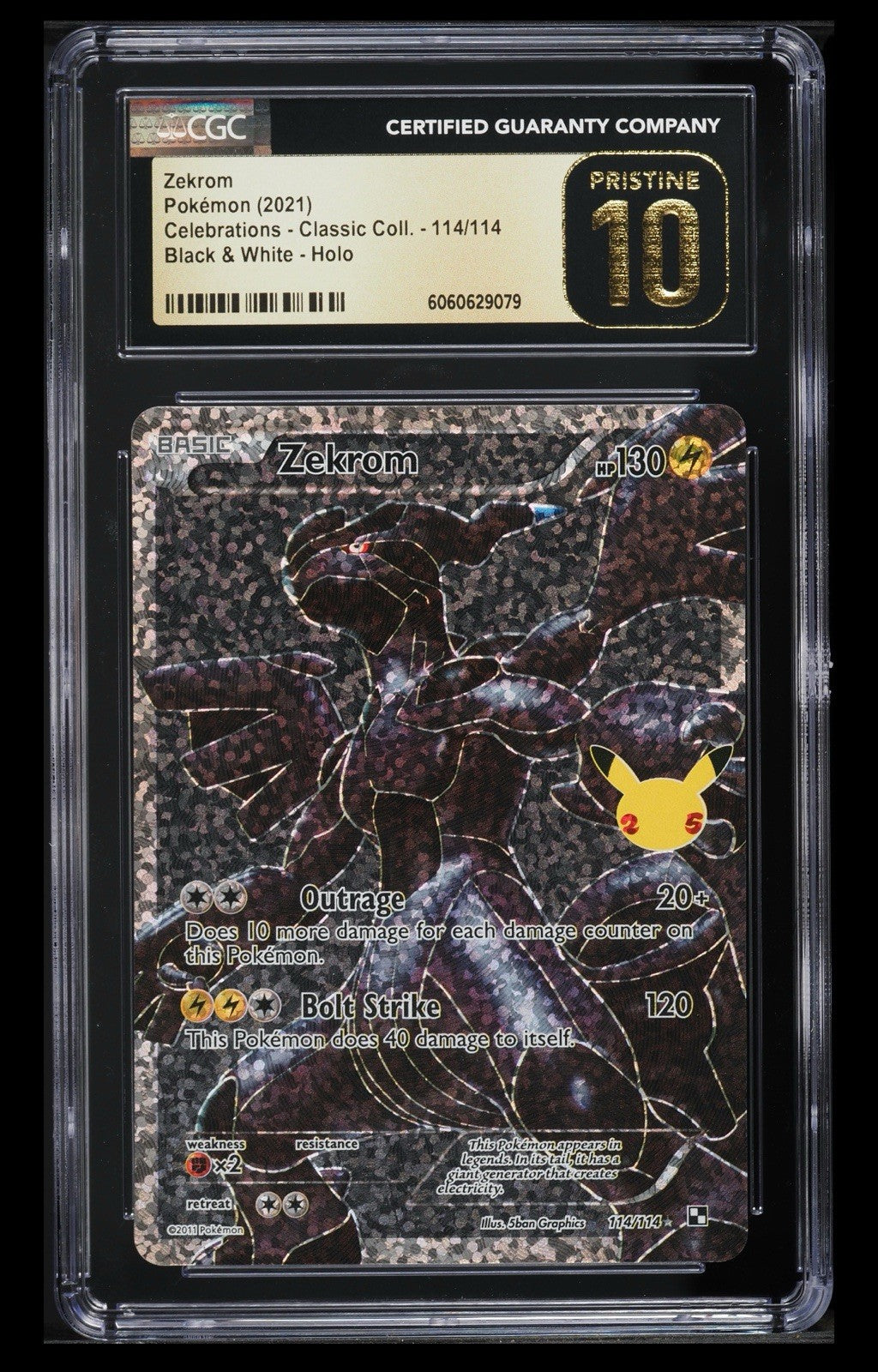 ‼️Zekrom Pokémon (2021) Celebrations - Classic Coll~114/114 GRADE 10 PRISTINE💨