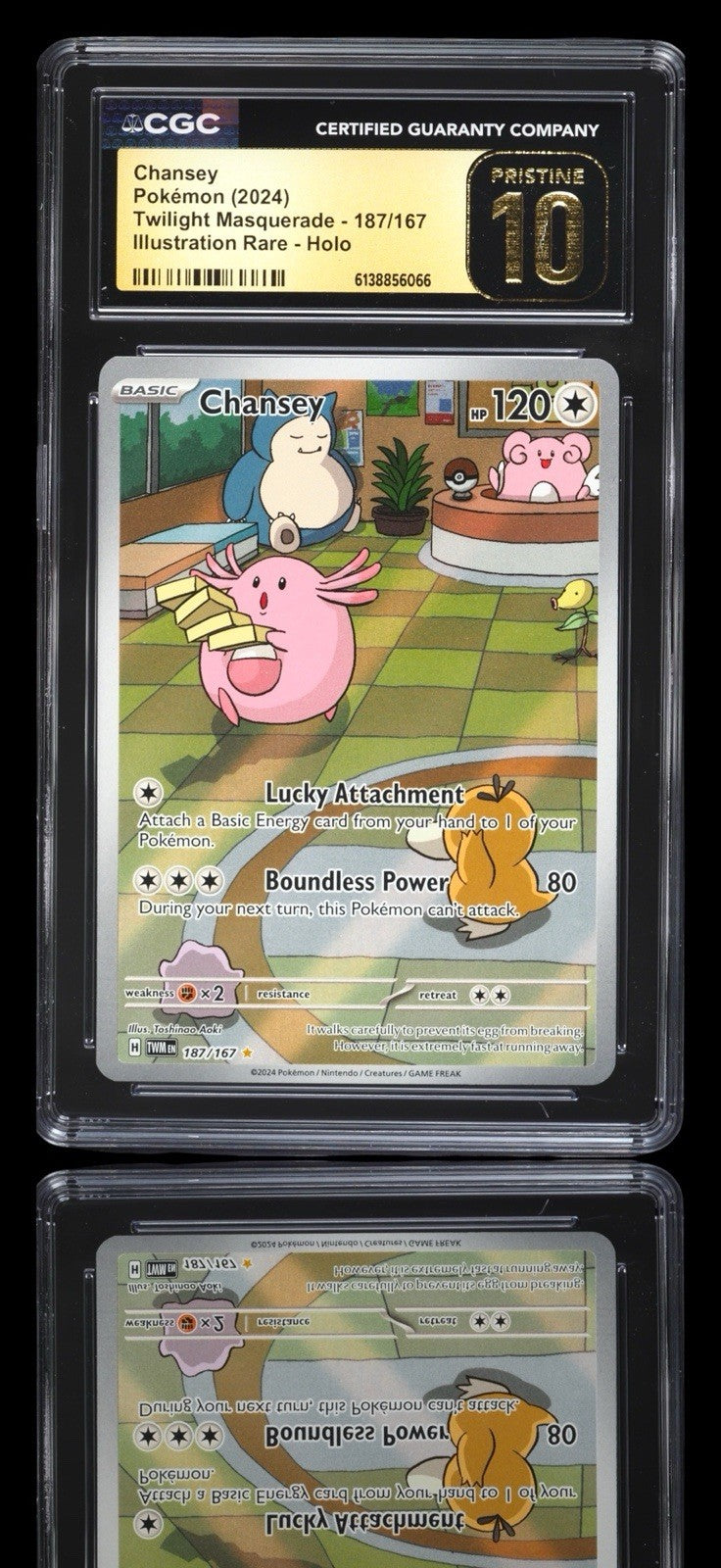 💛 Chansey 187 Twilight Masquerade Holo GRADE 10 PRISTINE GOLD LABEL TOP POP💨