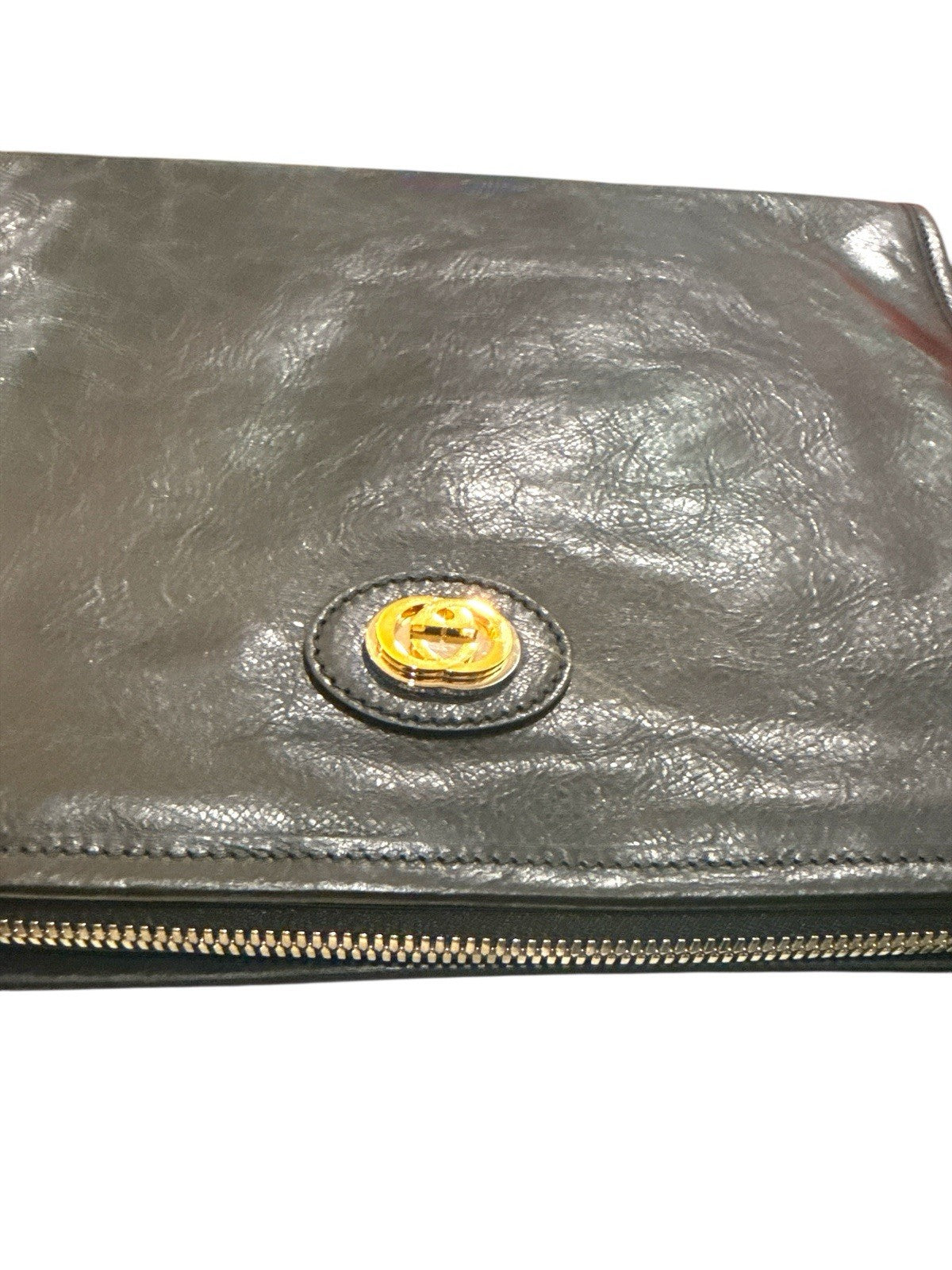 ‼️GUCCI NEW W/ TAGS DOCUMENT& HOLDER FLUFFY CALF BLACK~FAST SHIP~SHOOT OFFER!💨