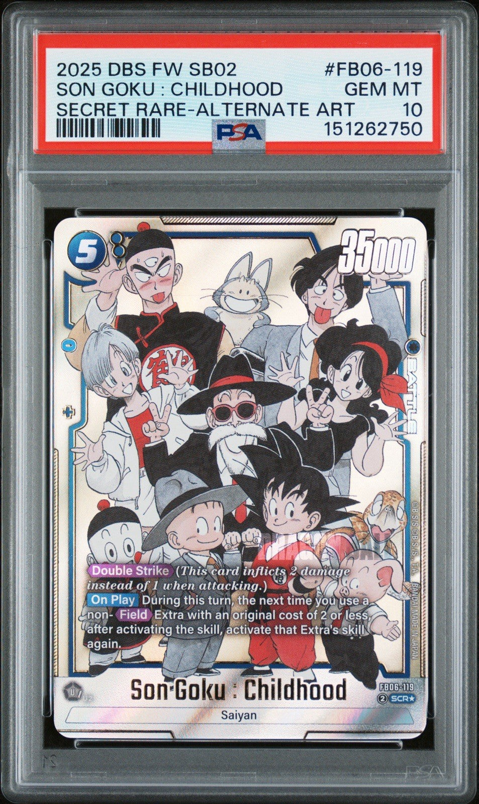 🔥 2025 DBS MANGA FB06-119S~ GOKU: CHILDHOOD PSA GRADE 10! LOW POP!💨