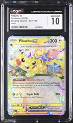 🔥 Pikachu ex 057/191 Surging Sparks Holo GRADE 10! SAME DAY SHIP SHOOT OFFER💨