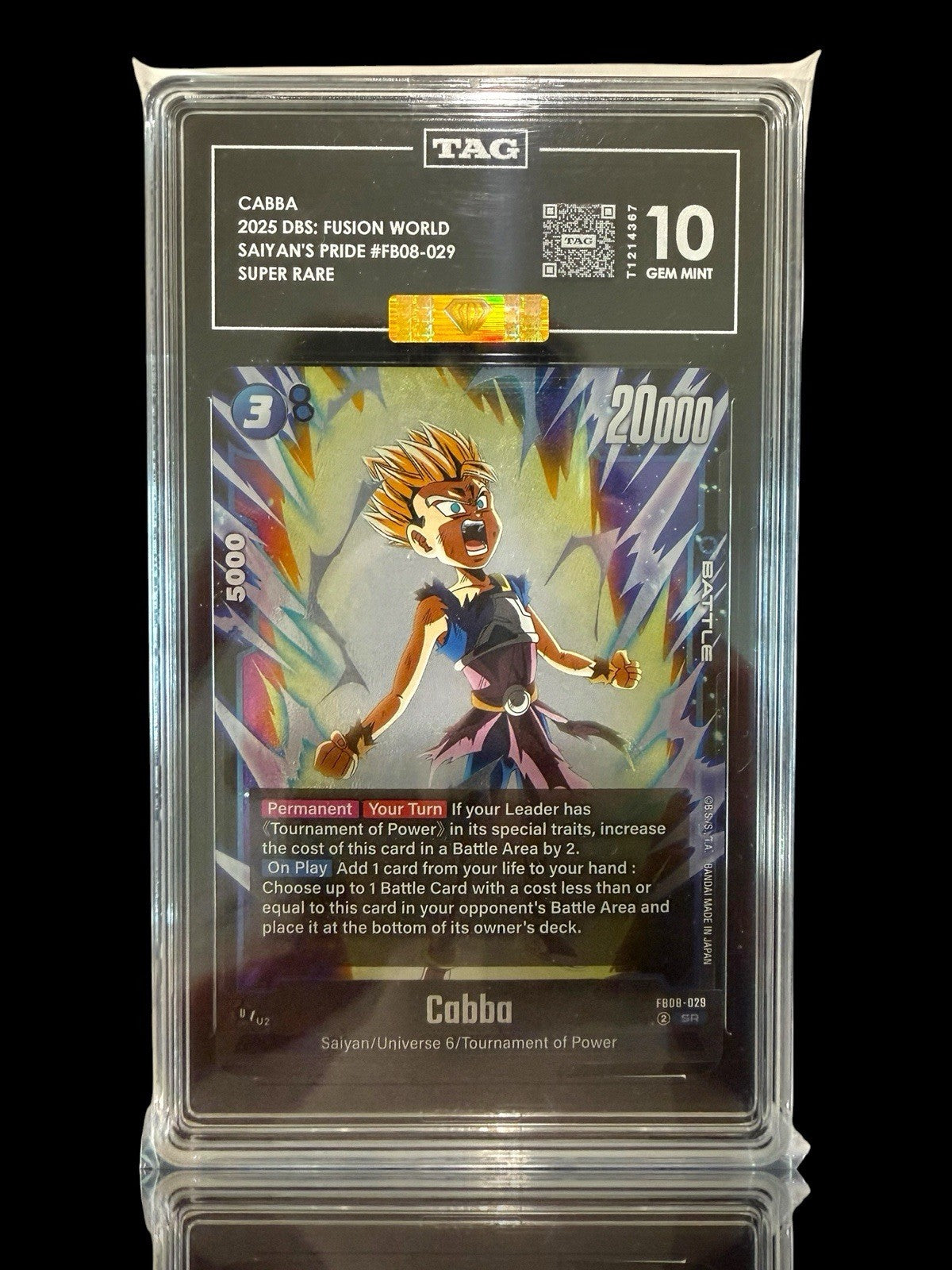 🔥 Cabba ~DBS Fusion World Saiyan's Pride~TAG 10~PRISTINE GOLD DIAMOND MBA 💎