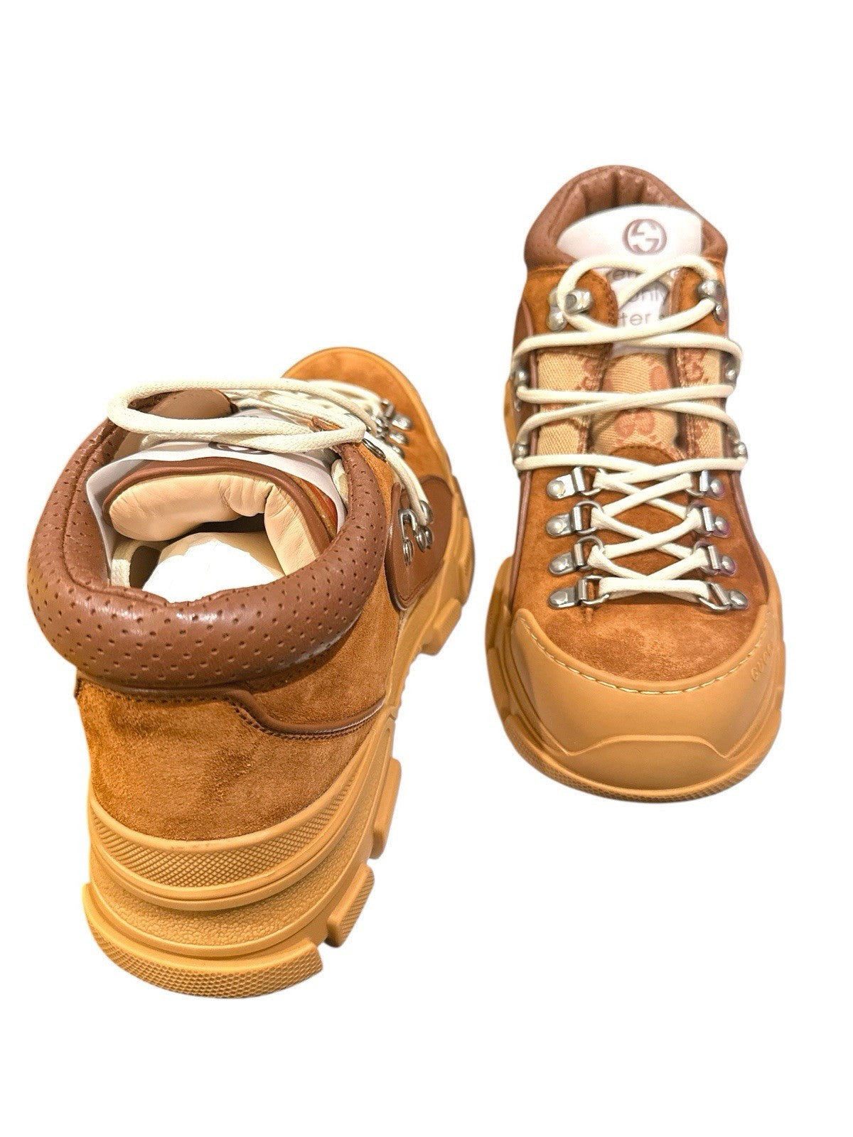 ‼️Gucci Monogram GG Brown Boots Brand NEW IN BOX SIZE 7! SAME DAY SHIP!💨