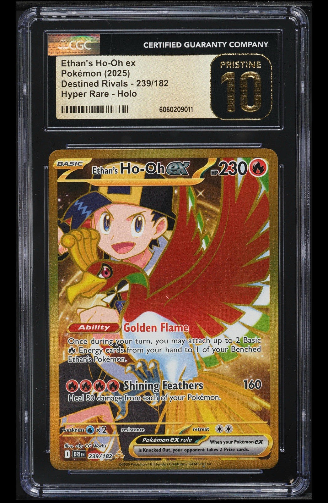 ‼️Ethan's Ho-Oh ex Pokémon (2025) Destined Rivals - 239/182 GRADE 10 PRISTINE💨