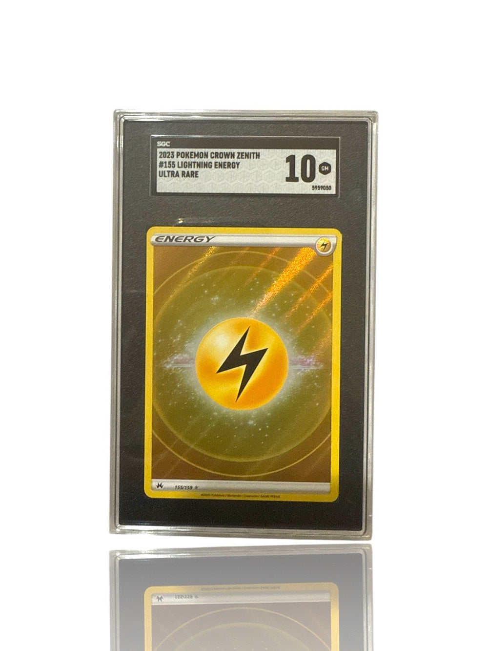 ‼️Pokemon Lightning Energy (Texture Full Art) 155/159 Crown Zenith Holo GRADE 10