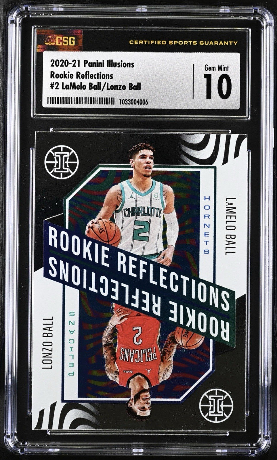 ‼️2020-21 Panini Illusions Rookie Reflections LaMelo Ball Lonzo Ball #2 CSG 10💨