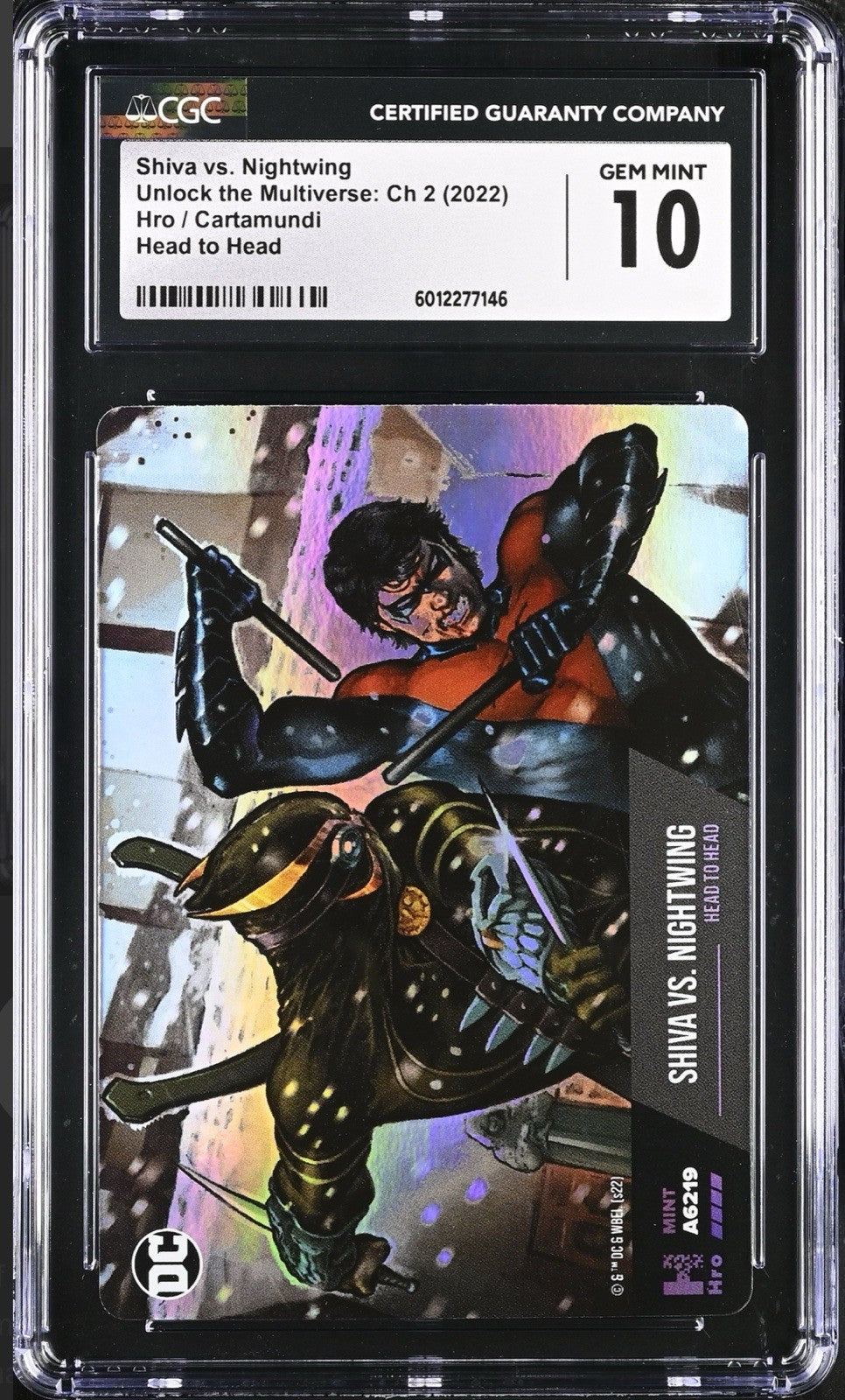 ‼️DC COMIC~Shiva vs. Nightwing CARD GRADE 10! FAST SHIP~SHOOT OFFER~TOP POP💨