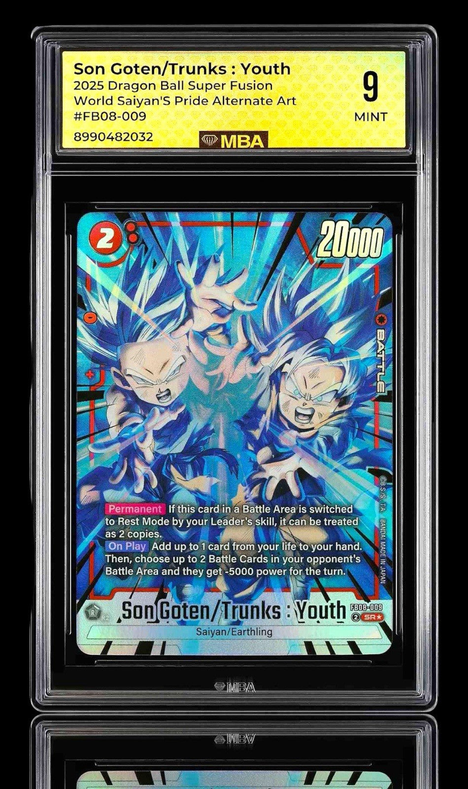 🚨 DBS Fusion World Youth Son Goten/Trunks Alternate Art FB07-105 MBA GRADE 9!💨
