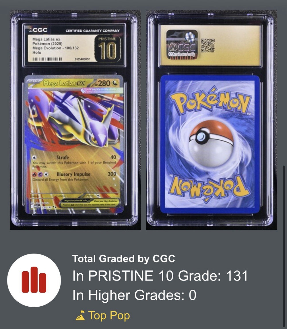 ‼️Mega Latias ex #100 Mega Evolution Holo GRADE 10 PRISTINE GOLD LABEL TOP POP💨