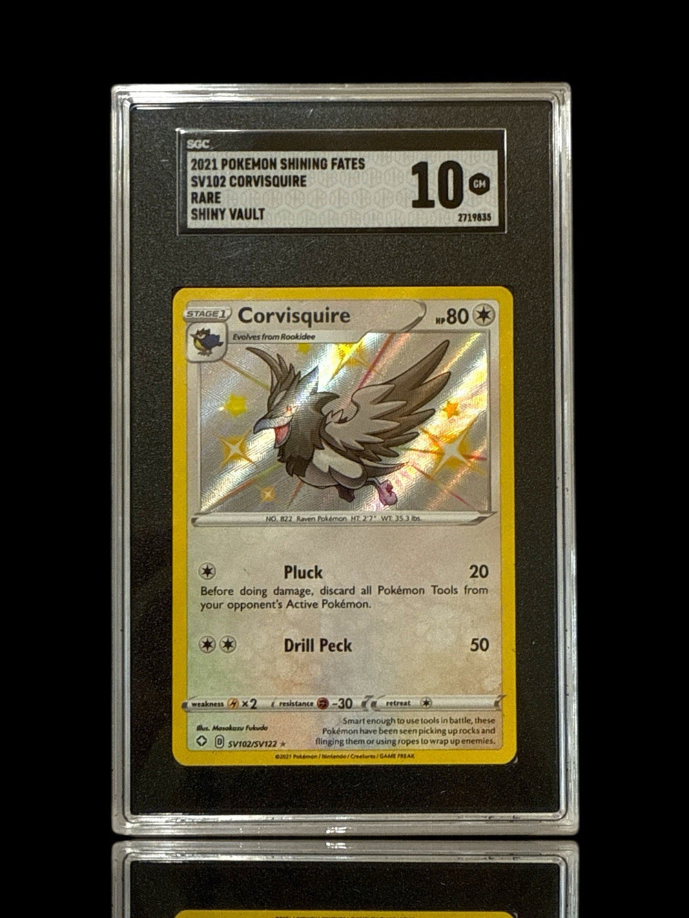 ‼️Corvisquire SV102/SV122 Shining Fates~Shiny Vault Holo GRADE 10! SHOOT OFFER💨