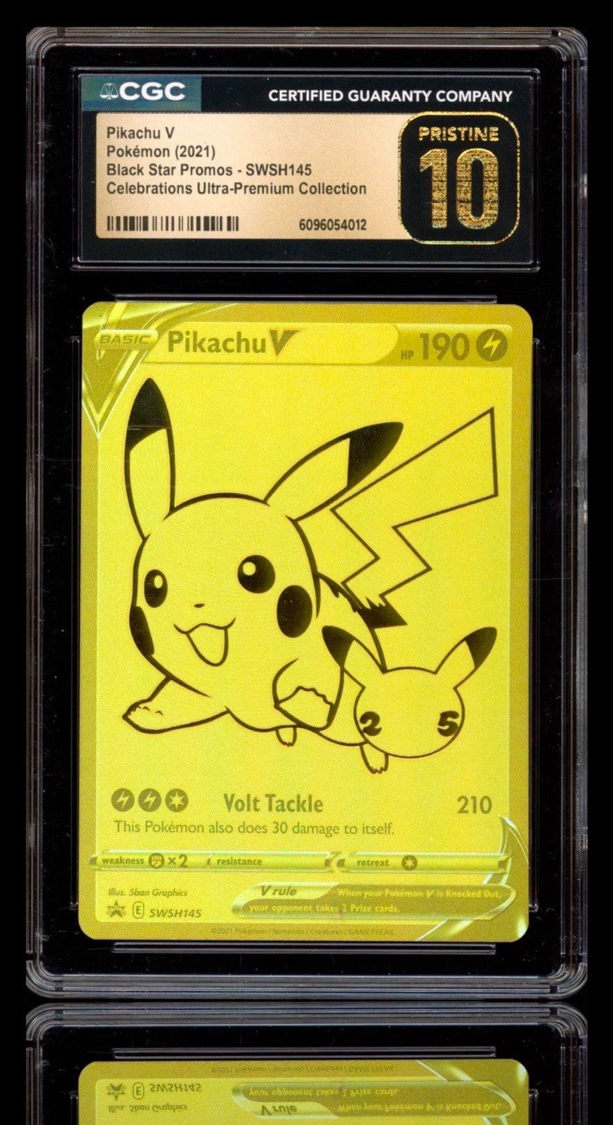 💎Pikachu V SWSH145 Sword & Shield Promo GRADE 10 PRISTINE GOLD LABEL TOP POP💨