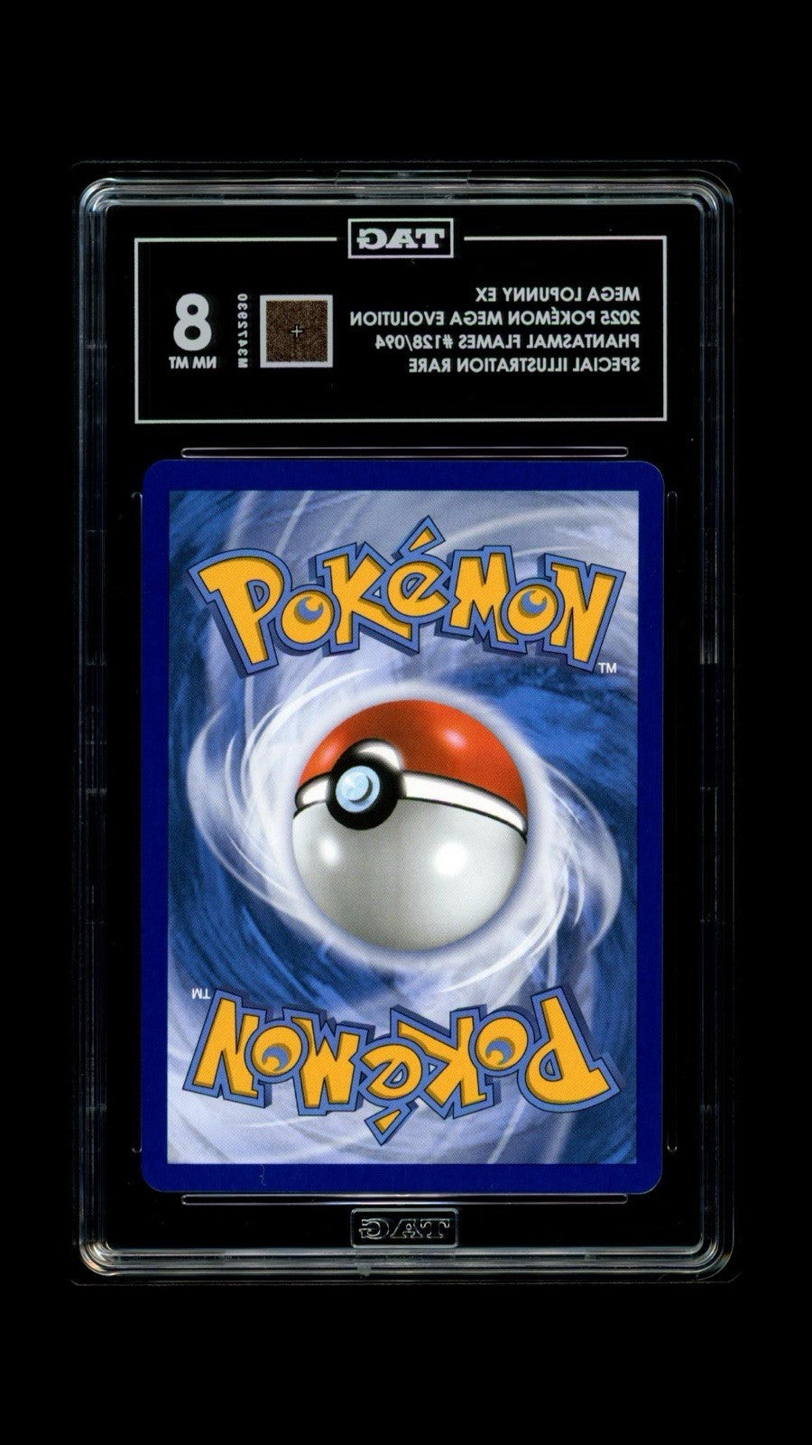 ‼️Mega Lopunny ex 128 Phantasmal Flames Holo TAG GRADE 8! FAST SAME DAY SHIP💨