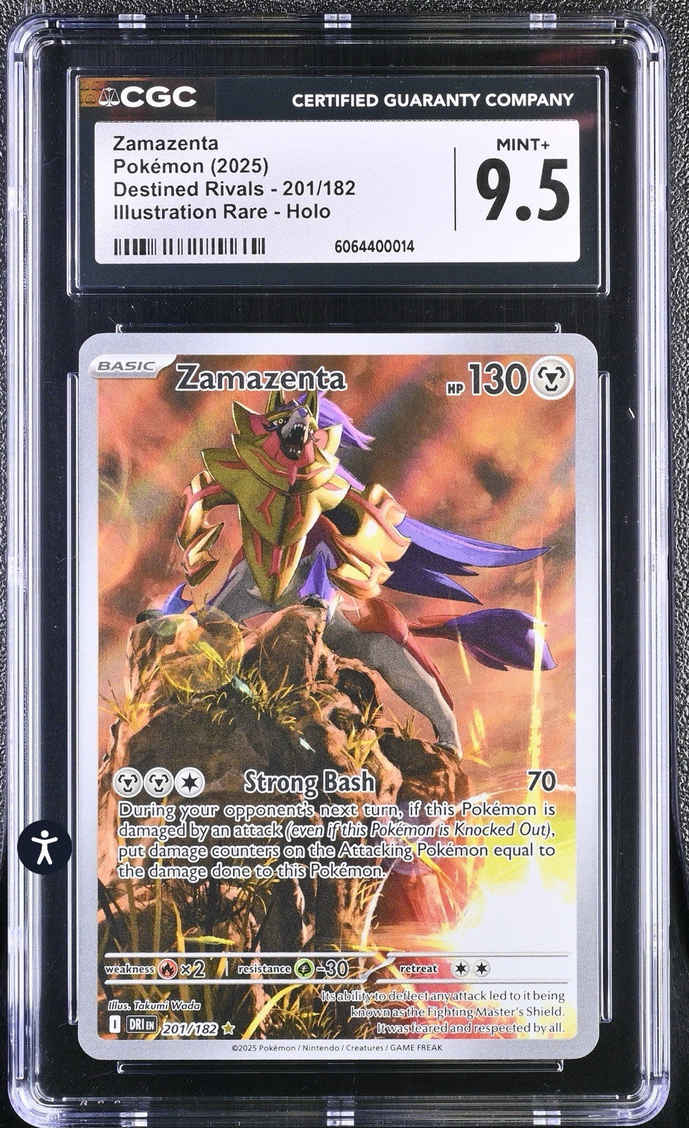 ‼️Zamazenta Pokémon (2025) Destined Rivals - 201 Illustration Rare~GRADE 9.5!💨