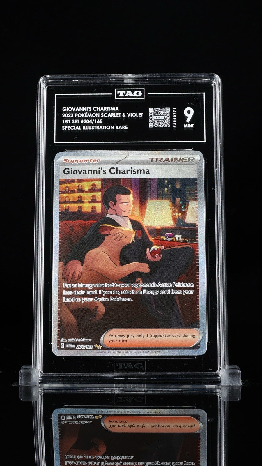 ‼️GIOVANNI'S CHARISMA 2023 POKÉMON SCARLET & VIOLET 151 SET #204/165~TAG 9!💨