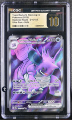 ‼️Team Rocket's Nidoking ex 216/182 Destined Rivals Holo GRADE 10 PRISTINE!💨