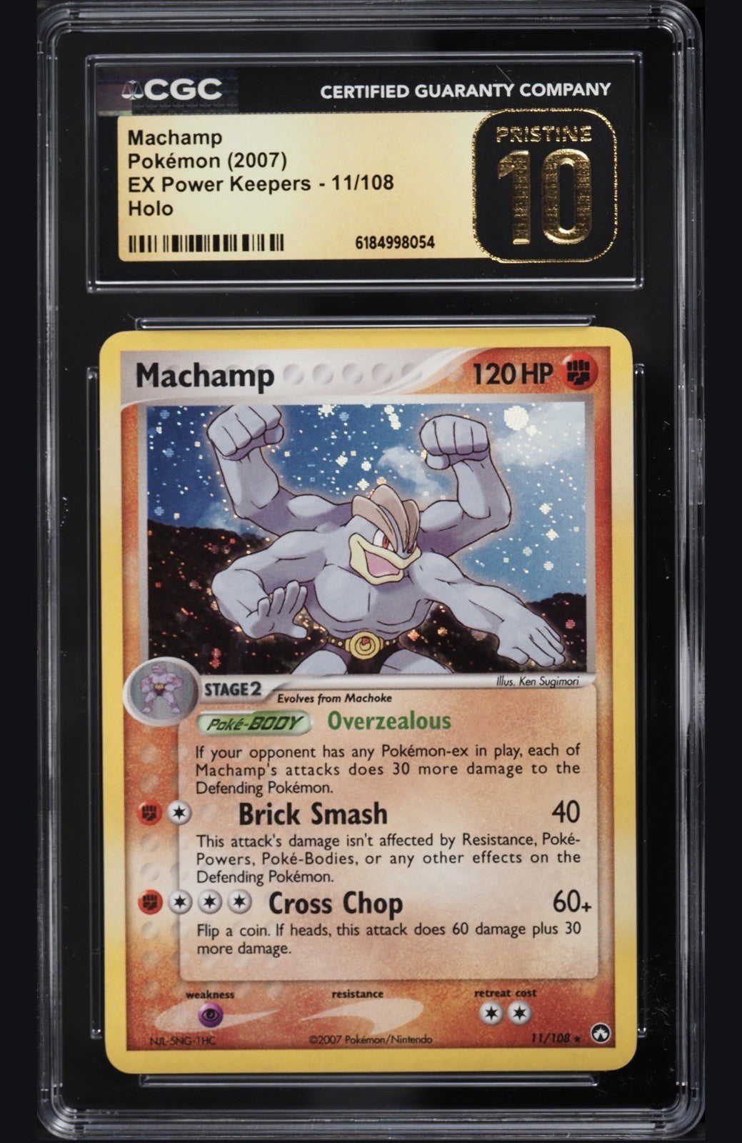 ⚠️ Machamp 11/108 EX Power Keepers Holo~ PRISTINE 10 GOLD LABEL TOP POP!💨