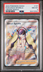 ‼️Pokemon Elesa's Sparkle (Full Art) 147/159 Crown Zenith Holo PSA 8~FAST SHIP💨