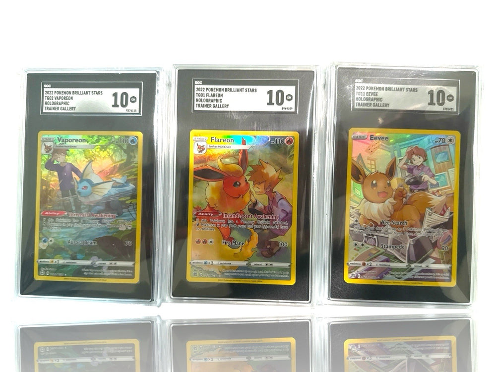 ‼️2022 POKEMON BRILLIANT STARS EEVEE TRIO (3) TRAINER GALLERY GRADE 10 CARDS!💨