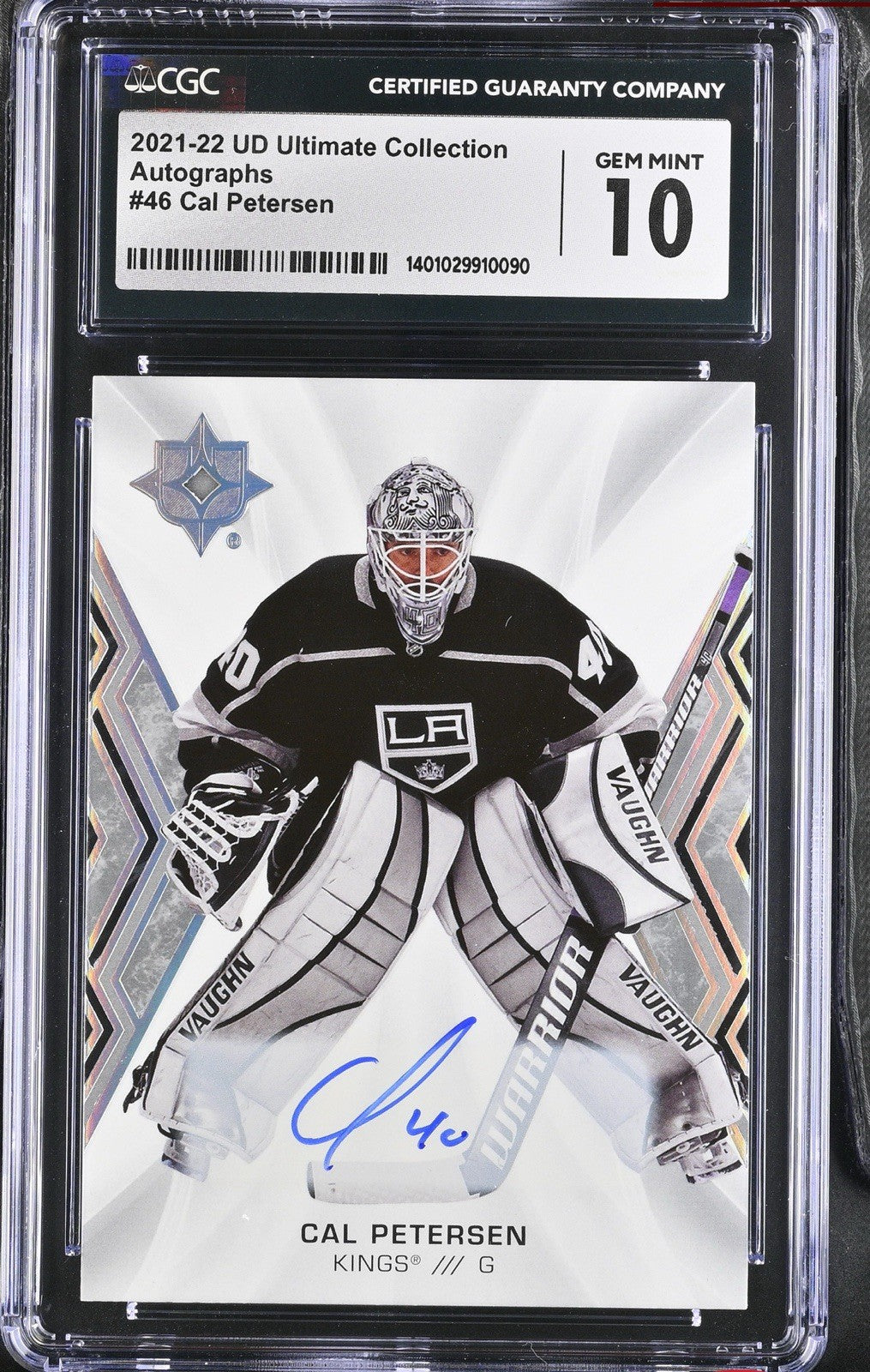‼️2021-22 Upper Deck Ultimate Collection~Cal Petersen #46 Autographs GRADE 10💨