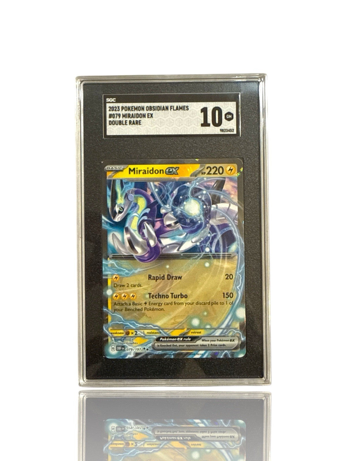 ‼️Pokemon Miraidon ex 079/197: Obsidian Flames GRADE 10! FAST SHIP~SHOOT OFFER💨