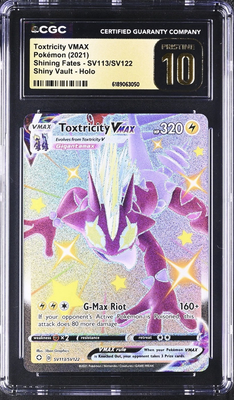 ⚠️ Toxtricity VMAX SV113 Shining Fates Shiny Vault~PRISTINE 10 GOLD LABEL!💨