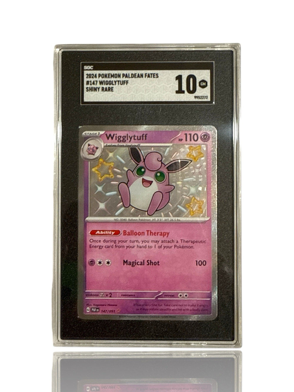 ‼️Wigglytuff 147/091: Paldean Fates BABY SHINY HOLO GRADE 10! FAST SHIP!💨