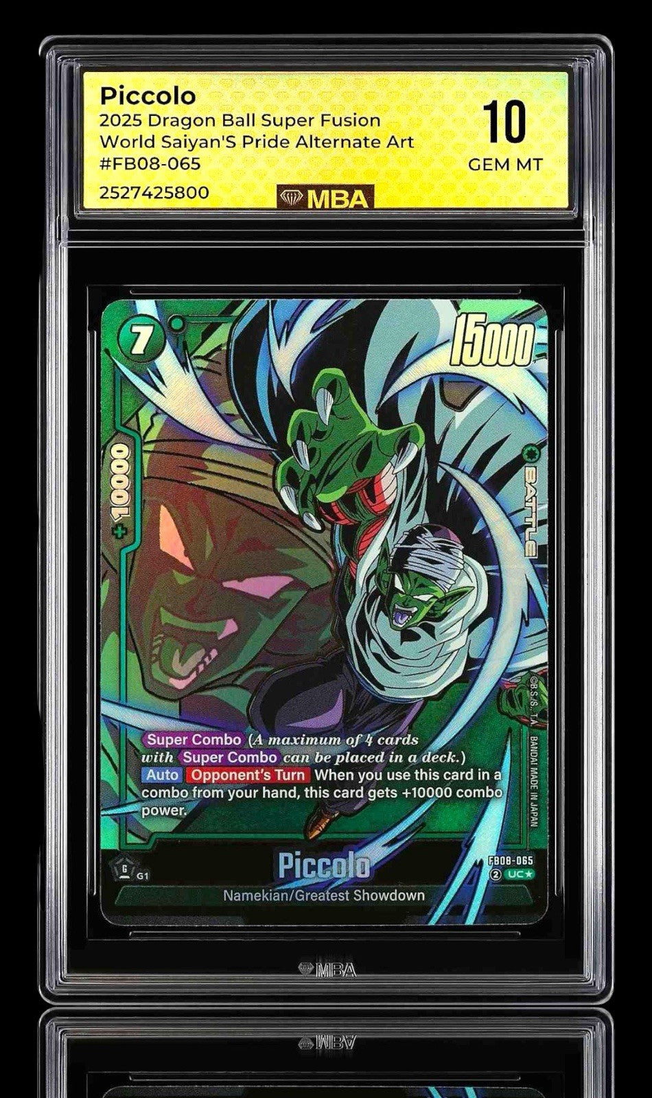 🚨 2025 Dragon Ball Super Fusion World Alternate Art Piccolo #FB08-065 MBA 10!💨