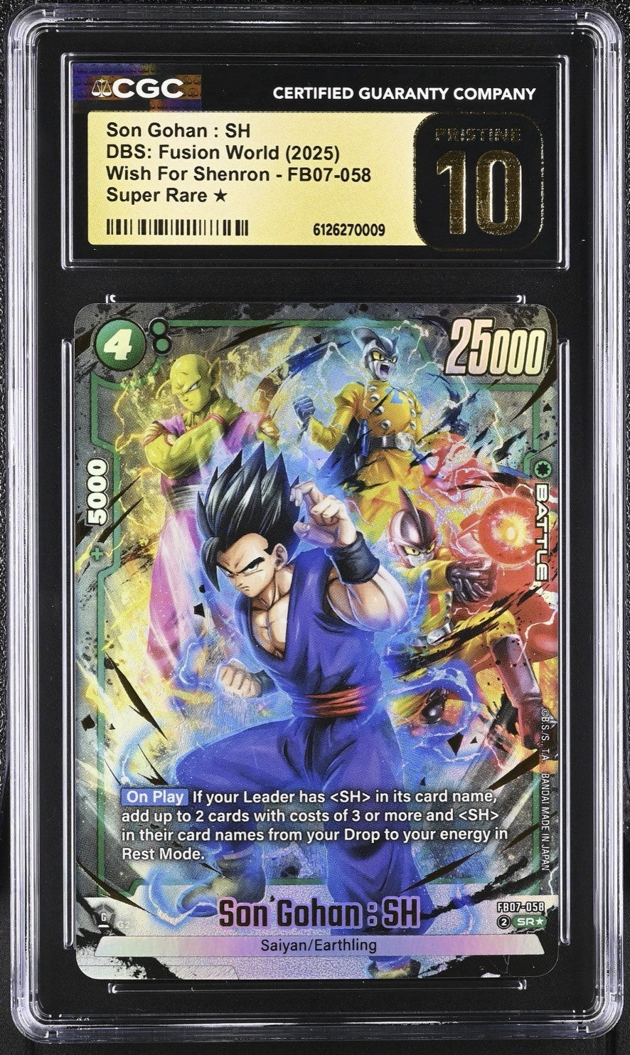 💎 DBS Fusion World Son Gohan SR Wish For Shenron GRADE 10 PRISTINE GOLD LABEL💨