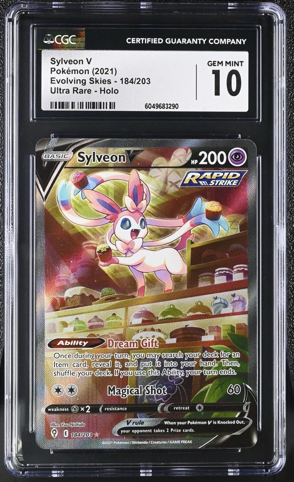 ‼️Sylveon V Pokémon (2021) Evolving Skies - 184/203 Ultra Rare - Holo GRADE 10💨