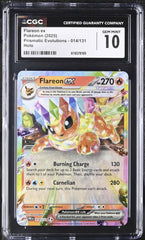 🔥Pokemon Flareon ex 014/131 Prismatic Evolutions Holo GRADE 10! SAME DAY SHIP💨