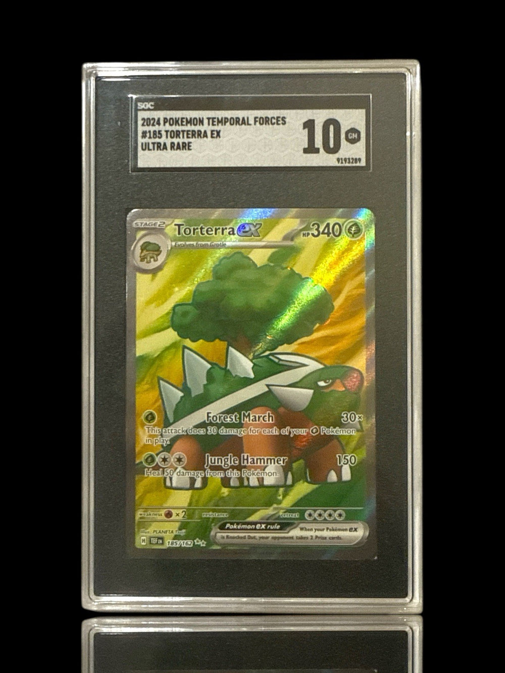 ‼️Torterra ex 185/162: Temporal Forces Holo GRADE 10! SHIPS FAST! SHOOT OFFER💨