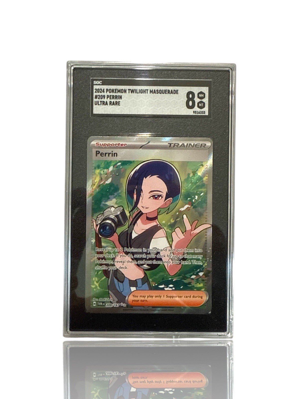 ‼️Pokemon Perrin 209/167: Twilight Masquerade Holo GRADE 8! SAME DAY SHIP!💨